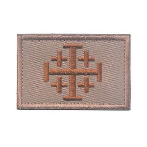 ALIPLUS Airsoft Morale Patch 1 Time For Another Crusade Christian Arabic Symbol Patch Jerusalem Cross Crusader Jihad Tactical Army Morale Patch Badge (8 x 5 cm khaki)