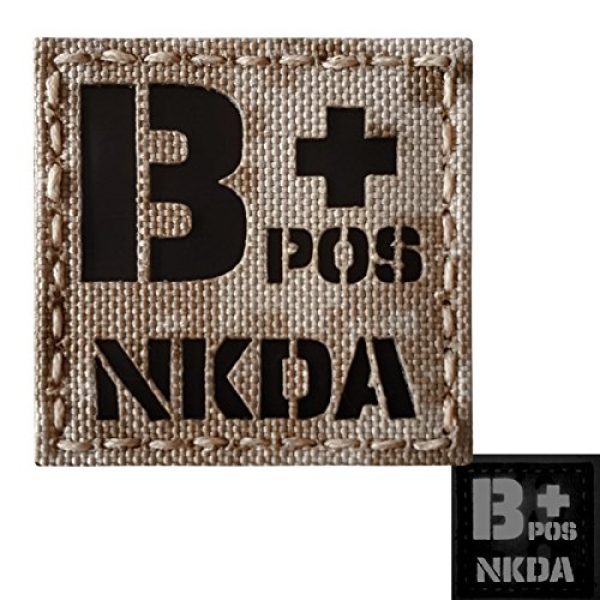Tactical Freaky Airsoft Morale Patch 3 AOR1 Tan Digital Desert Infrared IR BPOS NKDA B+ Blood Type 2x2 Tactical Morale Fastener Patch