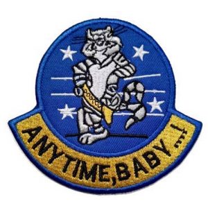 Tactical Embroidery Patch Airsoft Morale Patch 1 Anytime Baby Navy Grumman F-14 Tomcat VF Fighter Squadron Tactical Embroidery Patch Hook & Loop Morale Patch Military Patch for Clothing Accessory Backpack Armband