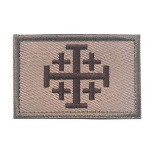 Tactical Embroidery Patch Airsoft Morale Patch 1 Templar Knights Jerusalem Cross Tactical Embroidery Patch Hook & Loop Morale Patch Military Patch for Clothing Accessory Backpack Armband (color1)