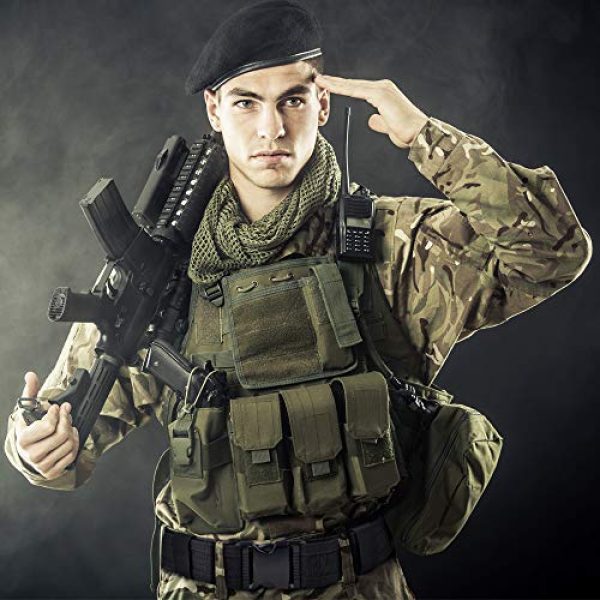 CS Force Tactical Pouch 3 CS Force Tactical Utility Web Belt 1.5", Nylon Military Heavy Duty Belt with Hook & Loop Fastener and Quick Release Buckle (Black, Adjustable: 28"- 45")