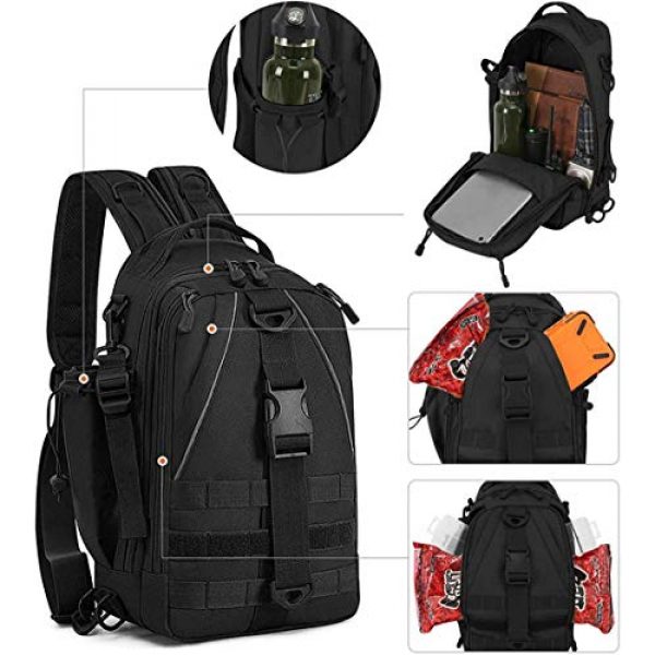 ACOMOO Tactical Backpack 5 ACOMOO Tactical Backpack Multi-Functional Molle Sling Backpacks One Strap Shoulder Bag
