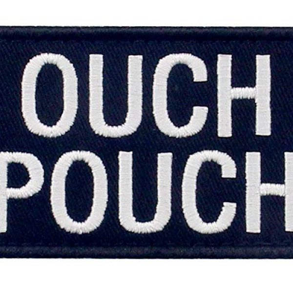 EmbTao Airsoft Morale Patch 2 Ouch Pouch Embroidered Patch Tactical Moral Applique Fastener Hook & Loop Emblem, White & Black