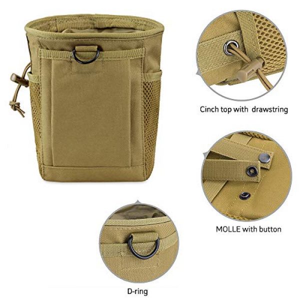 LIVANS Tactical Pouch 3 LIVANS Tactical Molle Dump Pouch, Magazine Recovery Pouch Drastring Ammo Bag Belt Utility Fanny Adjustable Military Holster Bag Outdoor for Airsoft Paintball Hunting Gear