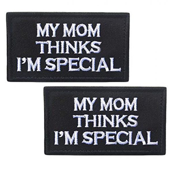 QTao Airsoft Morale Patch 1 QTao UPA180aa 2pcs My Mom Thinks I'm Special Patch Tactical Morale Embroidered Patch (Color 1)