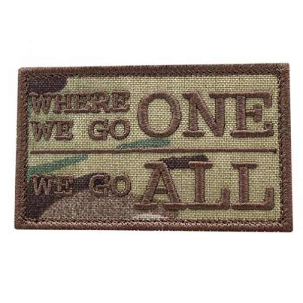 LEGEEON Airsoft Morale Patch 1 LEGEEON Multicam WWG1WGA Where We Go One All 2x3.25 US Morale Hook-and-Loop Cap Patch