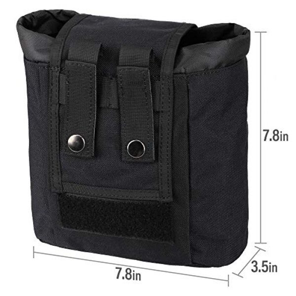 WYNEX Tactical Pouch 4 WYNEX Molle Dump Pouch Tactical, Mag Dump Pouch Foldable Magazine Recovery Pouches Roll-Up Magazine Garbage Bag Drawstring Included U.S.A Flag Patch