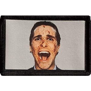 RedheadedTshirts Airsoft Morale Patch 1 American Psycho Morale Patch. 2x3" Hook Patch. Redhaededtshirts Made in The USA