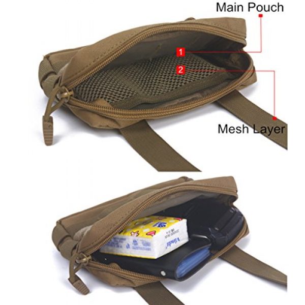 Generic Tactical Pouch 7 Tactical Molle Pouches Compact EDC Multi-Purpose Water-Resistant Utility Gadget Gear Tool Pouch Outdoor Commuter Bag Military Carry Accessory Bag Belt Hanging Waist Pack Purse