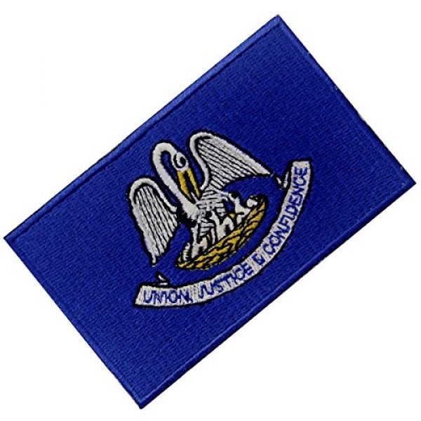 EmbTao Airsoft Morale Patch 3 Louisiana State Flag Embroidered Emblem Iron On Sew On LA Patch
