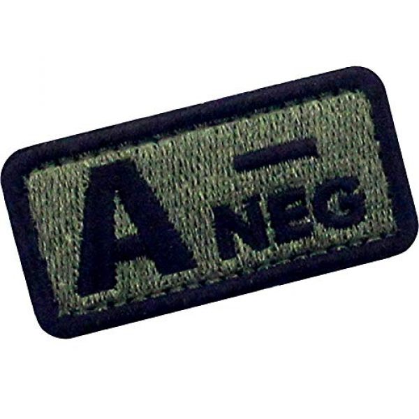 EmbTao Airsoft Morale Patch 3 EmbTao Type A Negative Tactical Blood Type Patch Embroidered Morale Applique Fastener Hook & Loop Emblem - Green & Black - 2"x1"