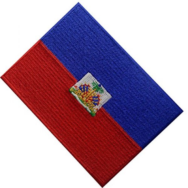 EmbTao Airsoft Morale Patch 4 Haiti Flag Embroidered Patch Haitian Iron On Sew On National Emblem