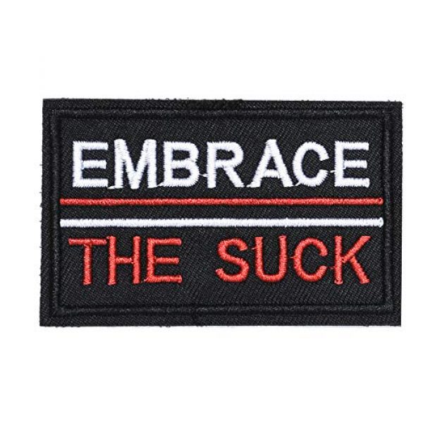 ZHDTW Airsoft Morale Patch 1 ZHDTW Tactical Morale Letter Patches Embrace The Suck Decorative Patches with Hook Loop for Bags, Backpacks, Clothing (DT049)