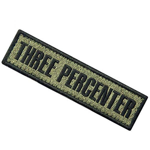 EmbTao Airsoft Morale Patch 4 Three Percenter Tactical Embroidered Morale Applique Fastener Hook&Loop Patch - Olive Drab