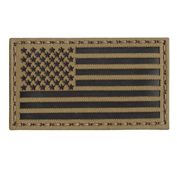 Tactical Freaky Airsoft Morale Patch 6 Coyote Brown Tan Infrared IR USA American Flag 3.5x2 IFF Tactical Morale Touch Fastener Patch