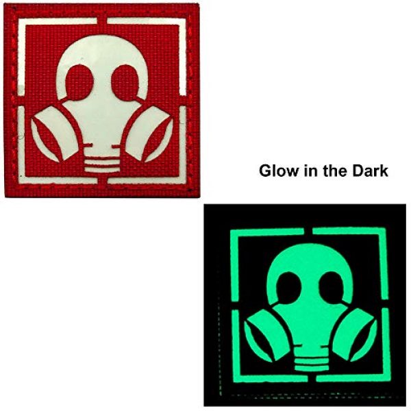 ODSP Airsoft Morale Patch 4 3 Pack Glow Dark Gas Mask Patches Stickers Chemicals Resident Evil Military Morale Tactical Badges Appliques with Hook and Loop Fastener Backing