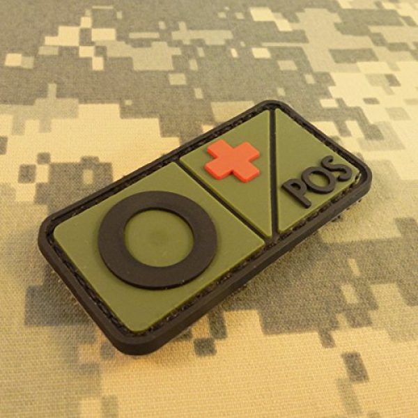 LEGEEON Airsoft Morale Patch 3 LEGEEON Olive Drab OD Blood Type Morale Tactical PVC Rubber 3D Touch Fastener Patch