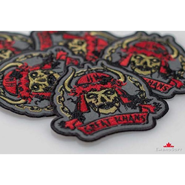 Embrosoft Airsoft Morale Patch 5 Fallout New Vegas Great Khans Gang Emblem Embroidered Patch Iron On (3.5" x 3.3")