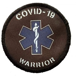 RedheadedTshirts Airsoft Morale Patch 1 3" Covid-19 Warrior EMT Medic Police Coronavirus Morale Patch Redheadedtshirts Made in The USA Hook and Loop