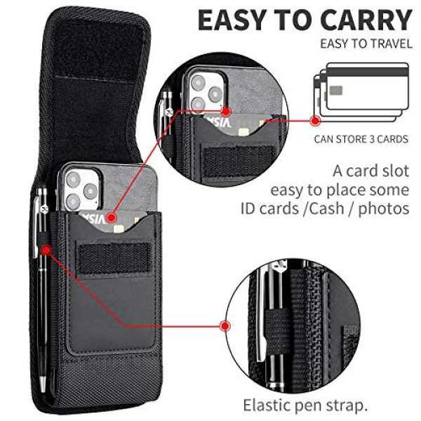 Aatacas Tactical Pouch 5 Tactical Carrier with [Belt Loop & Holster] Heavy Duty Rugged Nylon Carrying Case Pouch Phone Holder Belt Case with Clip, Fits Cell Phone with Thin Case On