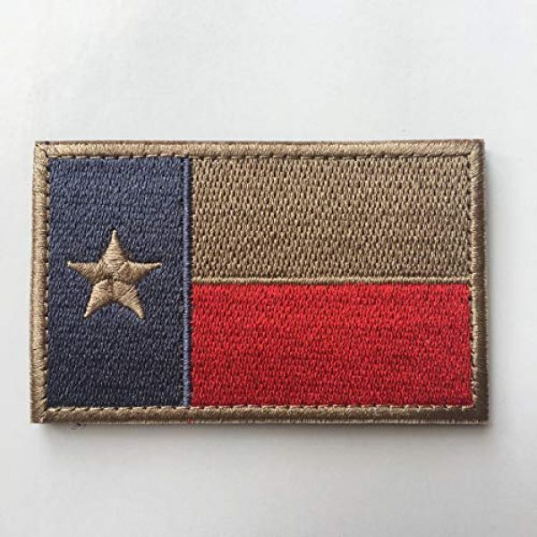 Hng Kiang Hu Airsoft Morale Patch 4 Bundle 2 Pieces - Tactical American US Texas State Lonely Star Flag Patch Morale Patch-Hook & Loop Fastener Morale 2" High by 3" Wide