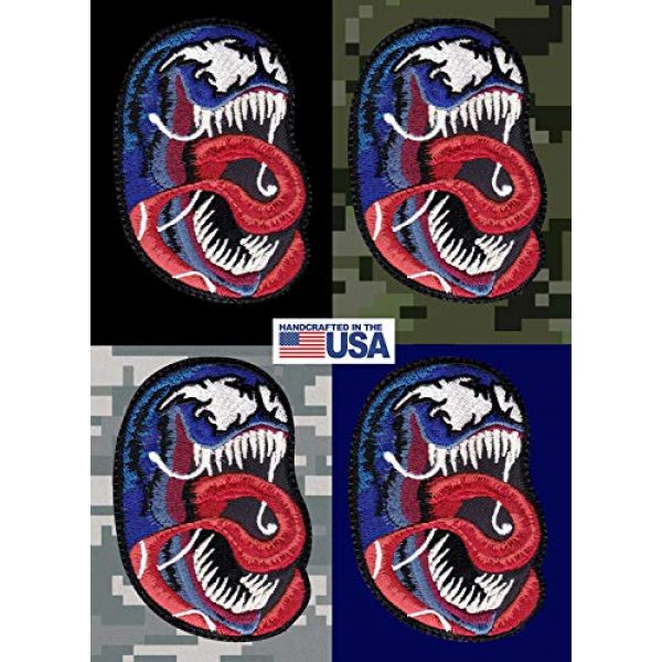 Tactical Patch Works Airsoft Morale Patch 3 Venom Tongue Real Head Eddie Brock Inspired Art Patch