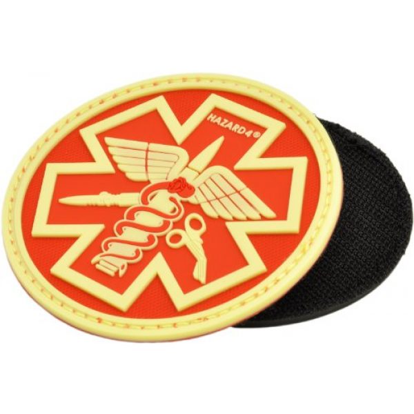 HAZARD 4 Airsoft Morale Patch 1 Hazard 4 3D Combat Caduceus Paramedic Morale Patch Glow in the Dark / Red