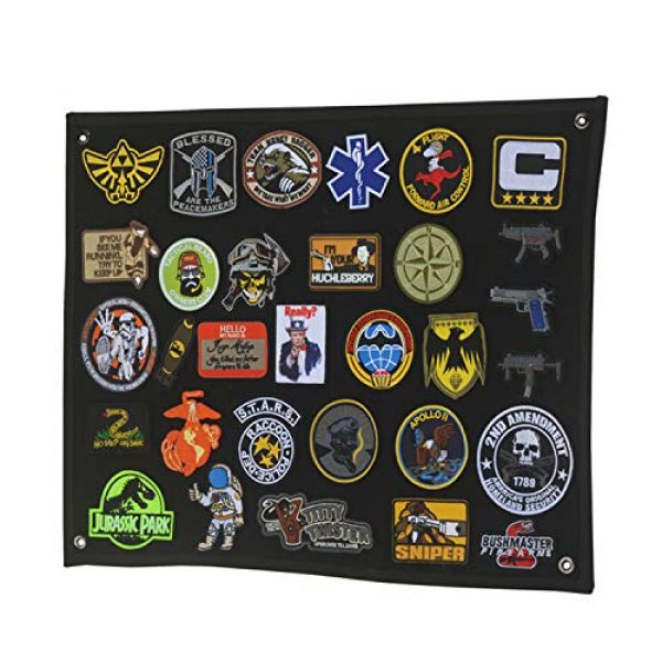 LanXin Airsoft Morale Patch 7 Tactical Military Combat Morale Patch Holder Panel Wall Display Board Patch Hang Display Poster Frame Hook and Loop Backing Patch Board (43.3 x 27.5 inch)