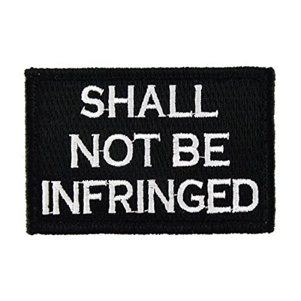 Morale Tags Airsoft Morale Patch 1 Shall Not Be Infringed Tactical Funny Hook and Loop Fully Embroidered Morale Tags Patch (Black and White)