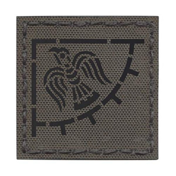 Tactical Freaky Airsoft Morale Patch 1 Ranger Green IR Raven Banner Viking 3x3 Norse Icelandic Heathen Infrared IFF Tactical Morale Fastener Patch