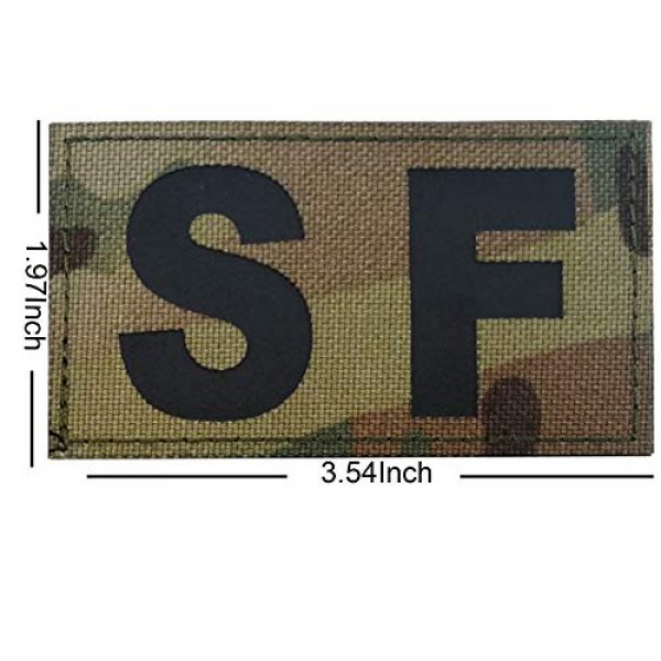 ODSP Airsoft Morale Patch 4 SF Infrared Reflective Patch, IR Military Tactical Morale Armband Badges Sticker Gift Emblem Appliques with Hook and Loop Fastener Attach Sew on Patches, Multicam, 2 Pieces, 3.54 x 1.97 Inch