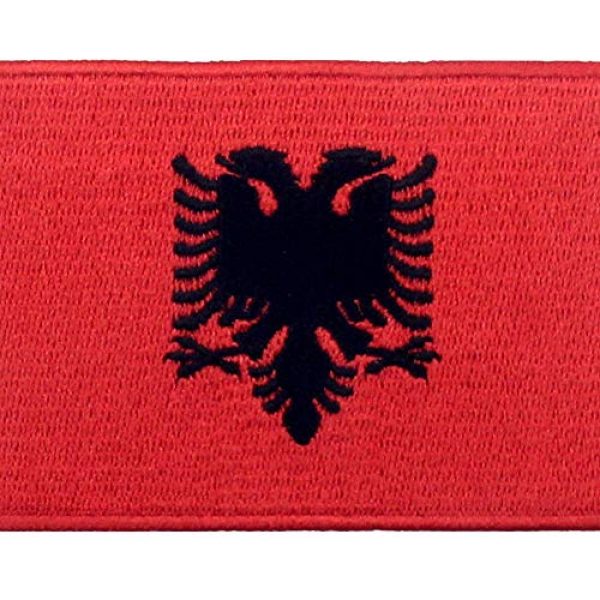 EmbTao Airsoft Morale Patch 2 EmbTao Albania Flag Patch Embroidered National Morale Applique Iron On Sew On Albanian Emblem