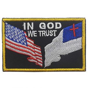 ODSP Airsoft Morale Patch 1 in God we Trust American US Christian Cross Flag Military Tactical Morale Embroidered Hook & Loop Patch
