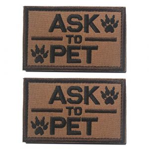 GrayCell Airsoft Morale Patch 1 2 Pack Homiego Ask to Pet Embroidered Tactical Morale Patch Badge for Dog Harness & Vest