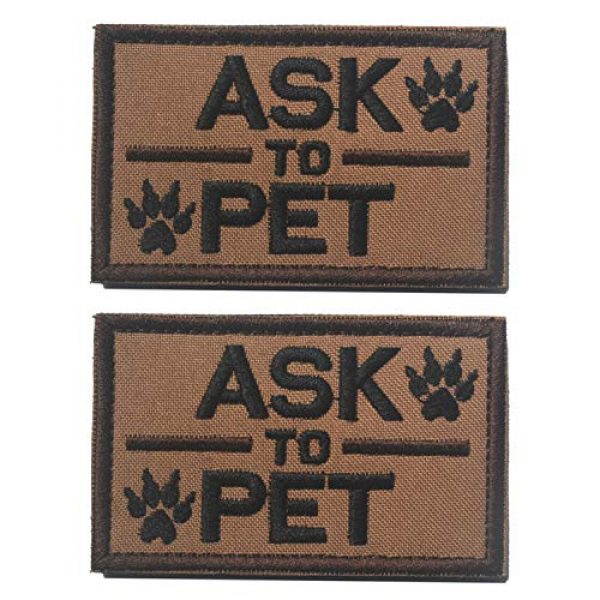 GrayCell Airsoft Morale Patch 1 2 Pack Homiego Ask to Pet Embroidered Tactical Morale Patch Badge for Dog Harness & Vest