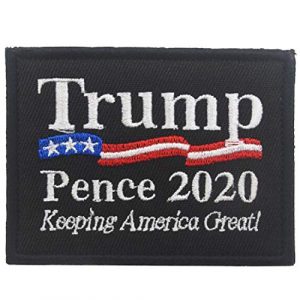 ODSP Airsoft Morale Patch 1 Trump Pence 2020 Keeping America Great Tactical Morale Military Emblem Embroidered Fastener Hook and Loop Patches Badges Applique for Clothes, Election Shirt, Camo Hat, Vest