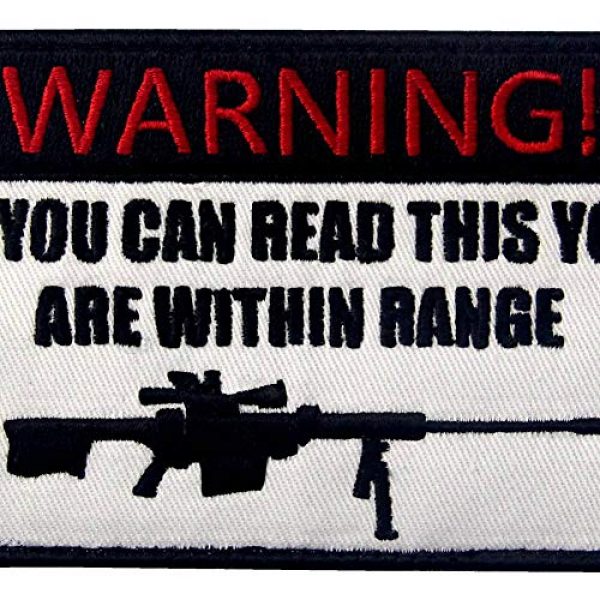 Rocking Planet Airsoft Morale Patch 2 If You Can Read This You are Within Range Tactical Patch Embroidered Morale Applique Fastener Hook & Loop Emblem