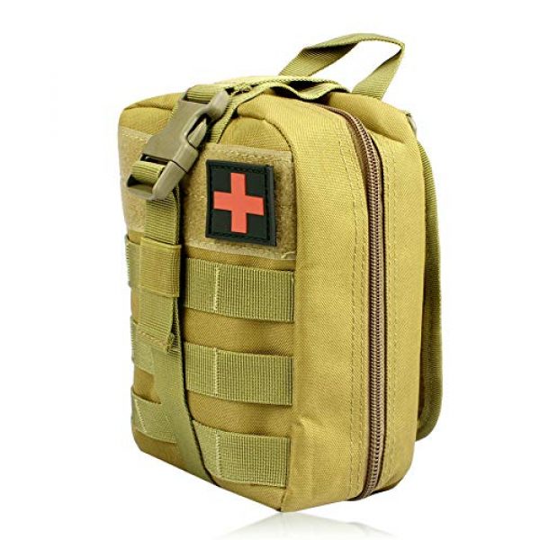 Outry Tactical Pouch 2 Outry Tactical MOLLE Medical Pouch, EMT First Aid Pouch, Rip-Away IFAK Medical Emergency Utility Pouch, Military Tactical Pouch for Outdoor Activities