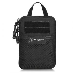Walking Man Tactical Pouch 1 Waterproof Small EDC Fatty Pocket Organizer Tactical Molle Waist Pouch Utility Gadget Security Pack Carry Accessory Bag with Cell Phone Holster Holder for 5.7 inch iPhone 5 6 7 5s 6s 7s Plus
