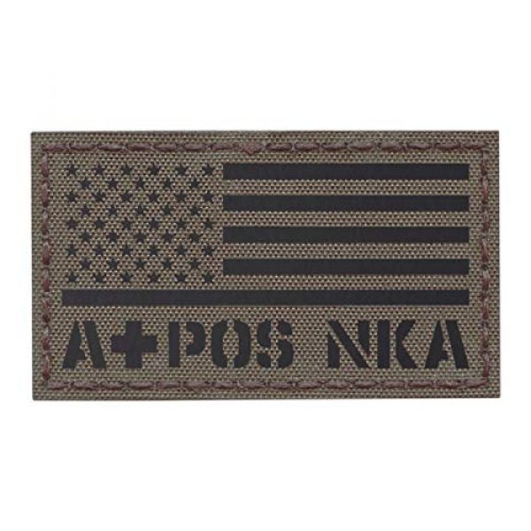 Tactical Freaky Airsoft Morale Patch 1 IR Ranger Green USA Flag APOS A+ Blood Type NKA NKDA Infrared Tactical Morale Touch Fastener Patch
