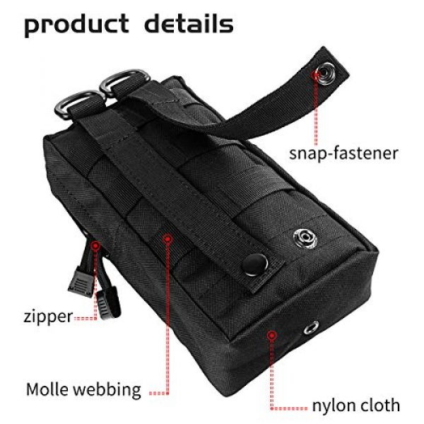 IronSeals Tactical Pouch 5 IronSeals 2 Pack Molle Pouches, Tactical Compact Water-Resistant EDC Pouch Utility Gadget Gear Pouch