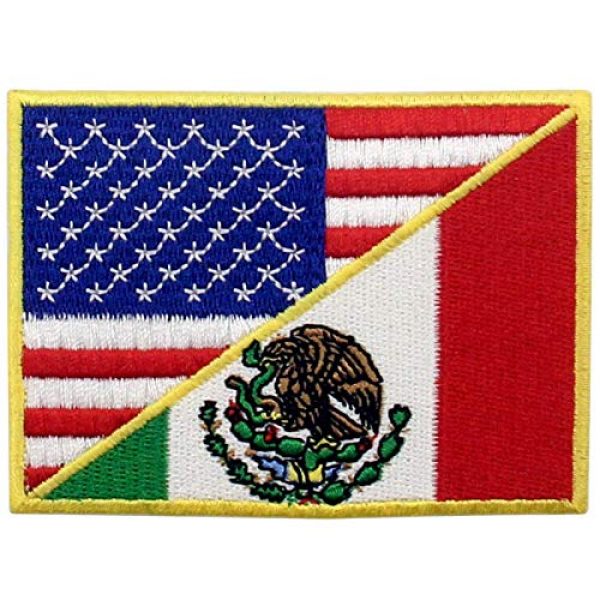 EmbTao Airsoft Morale Patch 2 USA American United State Flag and Mexico Flag Patch Embroidered National Applique Iron On Sew On Emblem, Multi-Color