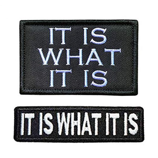 Antrix Airsoft Morale Patch 1 Antrix 2 Pcs Funny It is What It is Tactical Military Embroidered Uniform Emblem Applique Patch Hook and Loop Badge Emblem Patch for Backpacks Caps Hats Vests Bags