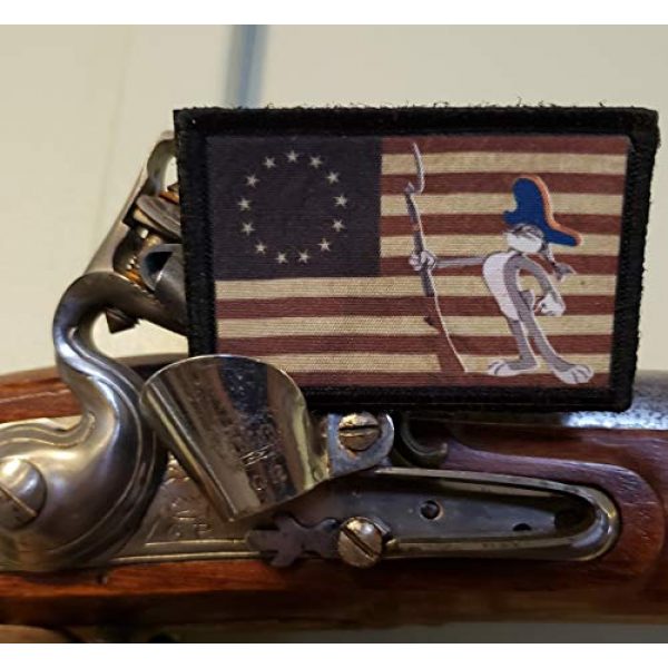 RedheadedTshirts Airsoft Morale Patch 2 Bugs Bunny Betsy Ross Flag Morale Patch -Made in The USA- Funny Tactical Army Hook Patches Perfect for Your Plate Carrier Military Vest, hat, Backpack. Funny Patch by Redheadedtshirts!
