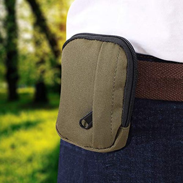 OWIKAR Tactical Pouch 2 OWIKAR Outdoor Tactical Waist Pouch, Nylon EDC Utility Gadget Outdoor Waist Belt Bag Men Women Minimalist Wallet for Change, Cards, Keys & Small Flashlight, Waterproof