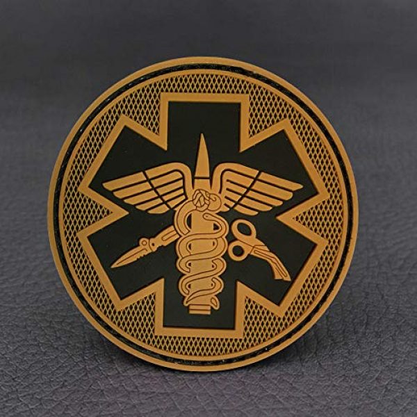 Morton Home Airsoft Morale Patch 3 Morton Home Paramedic Medic Medical Tactical Morale Badge Patch - PVC Rubber - 3.15" Round (Black& Brown)