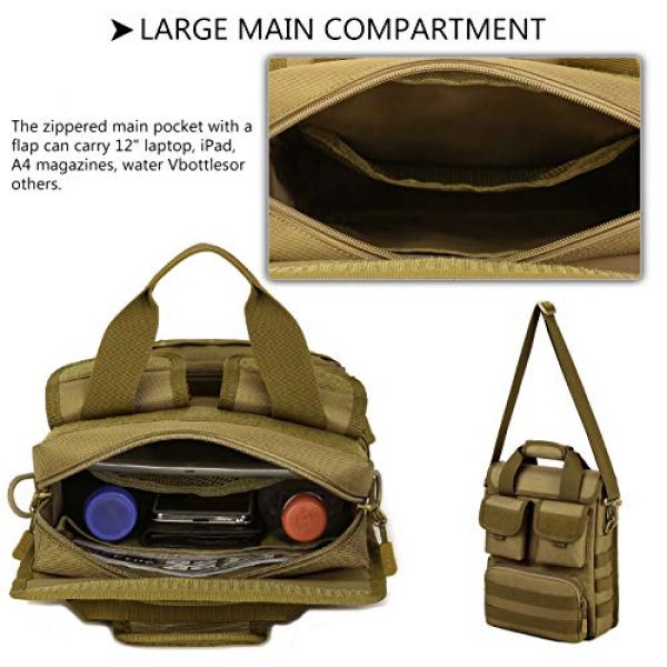 Protector Plus Tactical Pouch 7 Protector Plus Tactical Messenger Bag Men Military MOLLE Sling Shoulder Pack Briefcase Assault Gear Handbags Outdoor Utility Carry Satchel (Patch Included)