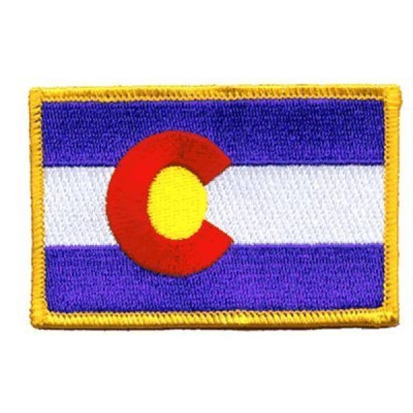 Backwoods Barnaby Airsoft Morale Patch 1 Colorado Flag Morale Patch/U.S. State Tactical Patch Collection w/Hook & Loop (CO, Garrison, 2" x 3")