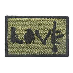 Tactical Embroidery Patch Airsoft Morale Patch 1 I Love AK Tactical Embroidery Patch Hook & Loop Morale Patch Military Patch for Clothing Accessory Backpack Armband