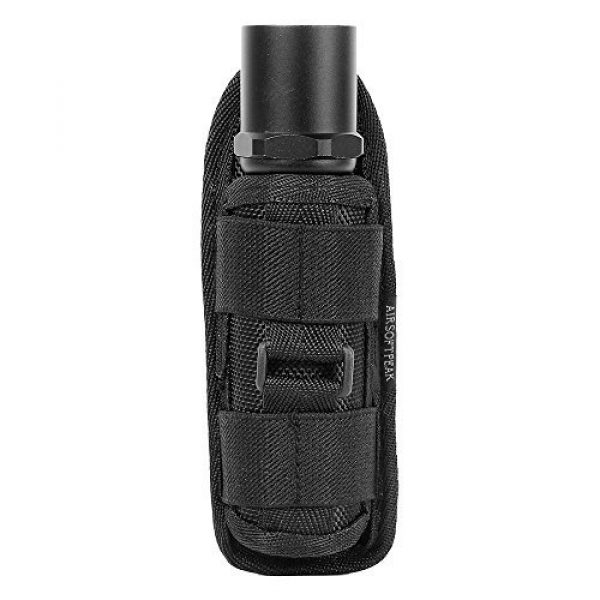 AIRSOFTPEAK Tactical Pouch 2 AIRSOFTPEAK Flashlight Pouch Holster Carry Case Holder with 360 Degrees Rotatable Belt Clip Long Type, Black
